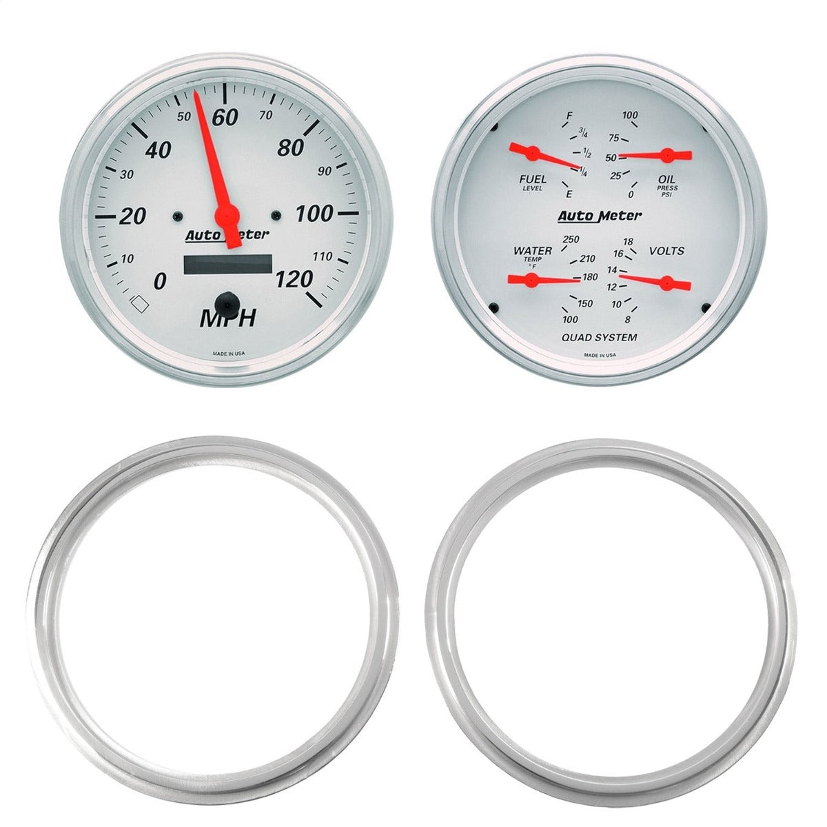 AutoMeter Products 7039-03 2 Gauge Direct Fit Dash Kit, Chevy Truck 47-53, 2 Gauge, Arctic White