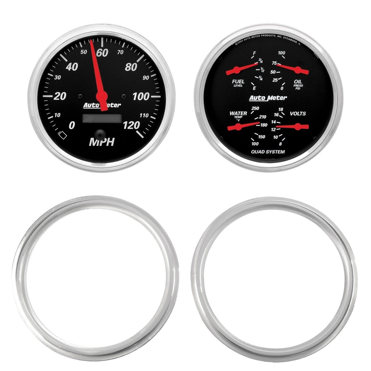 AutoMeter Products 7039-06 2 Gauge Direct Fit Dash Kit, Chevy Truck 47-53, 2 Gauge, Designer Black