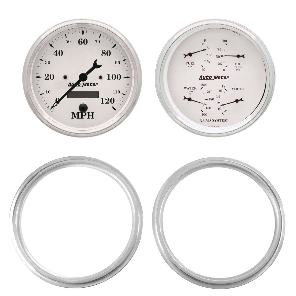 AutoMeter Products 7039-08 2 Gauge Direct Fit Dash Kit, Chevy Truck 47-53, 2 Gauge, Old-Tyme White
