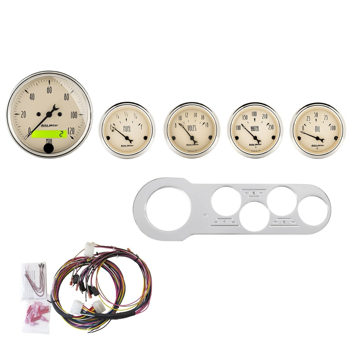 AutoMeter Products 7042-AB 5 Gauge Direct-Fit Dash Kit, Antique Beige