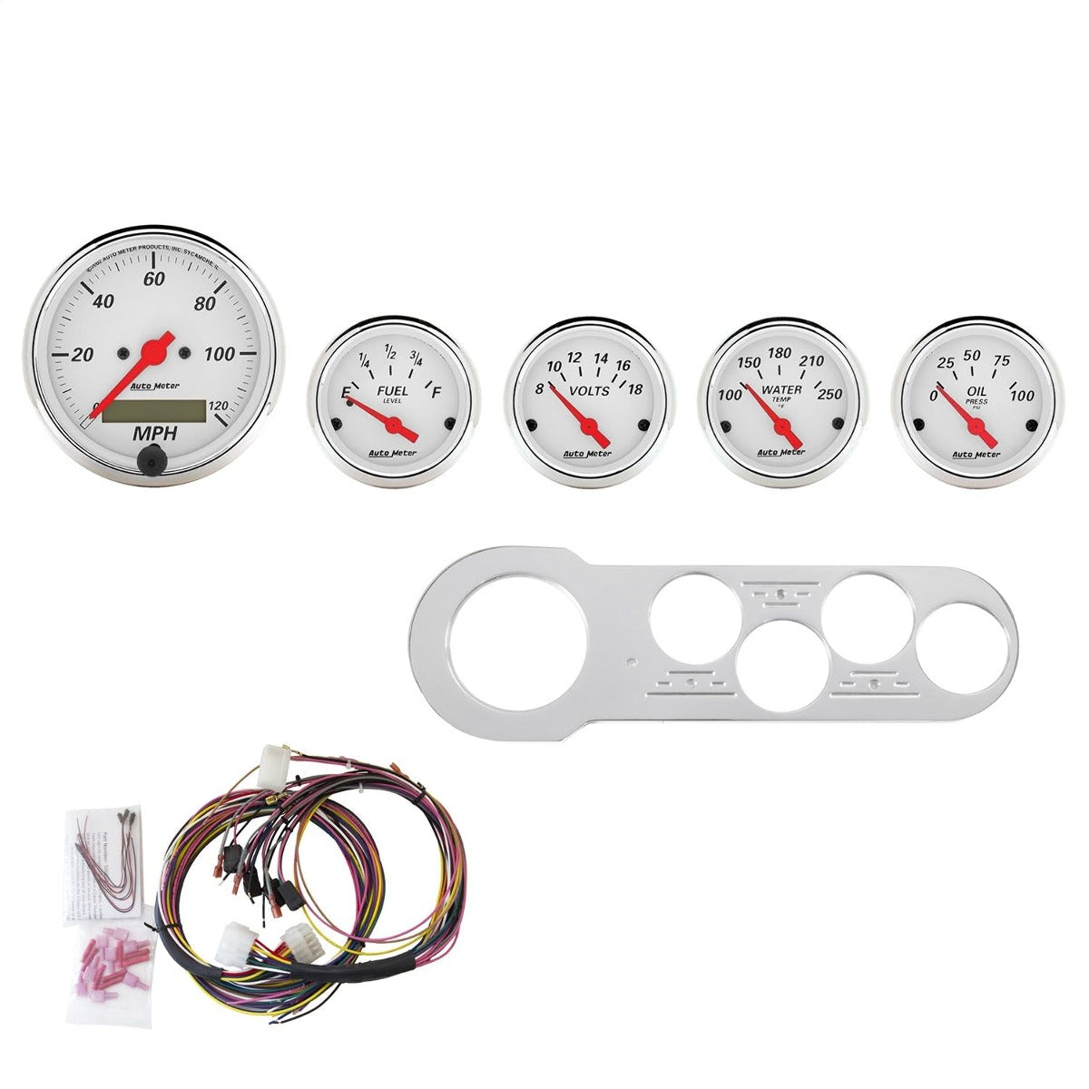 AutoMeter Products 7042-AW 5 Gauge Direct-Fit Dash Kit, Arctic White
