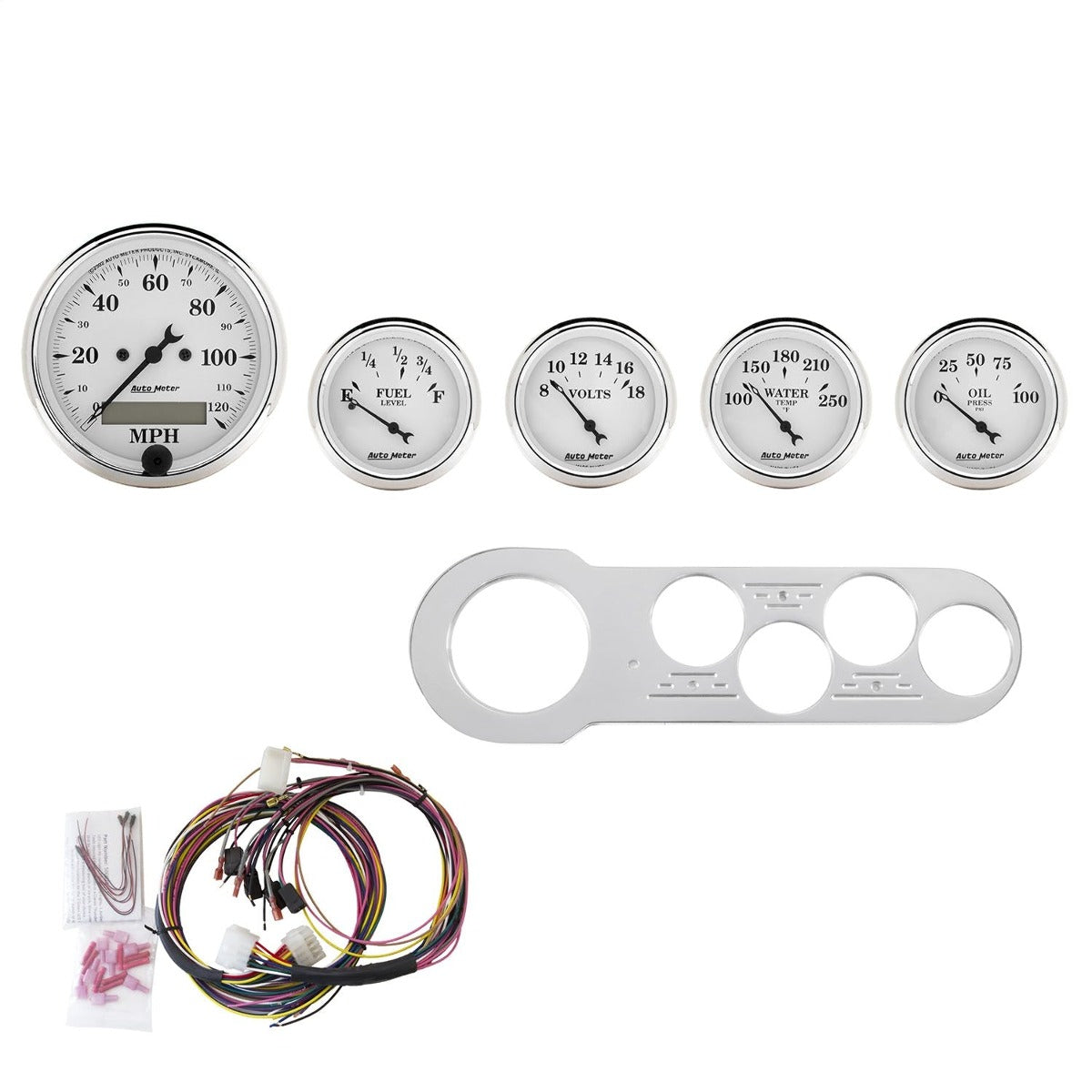 AutoMeter Products 7042-OTW 5 Gauge Direct-Fit Dash Kit, Old Tyme White