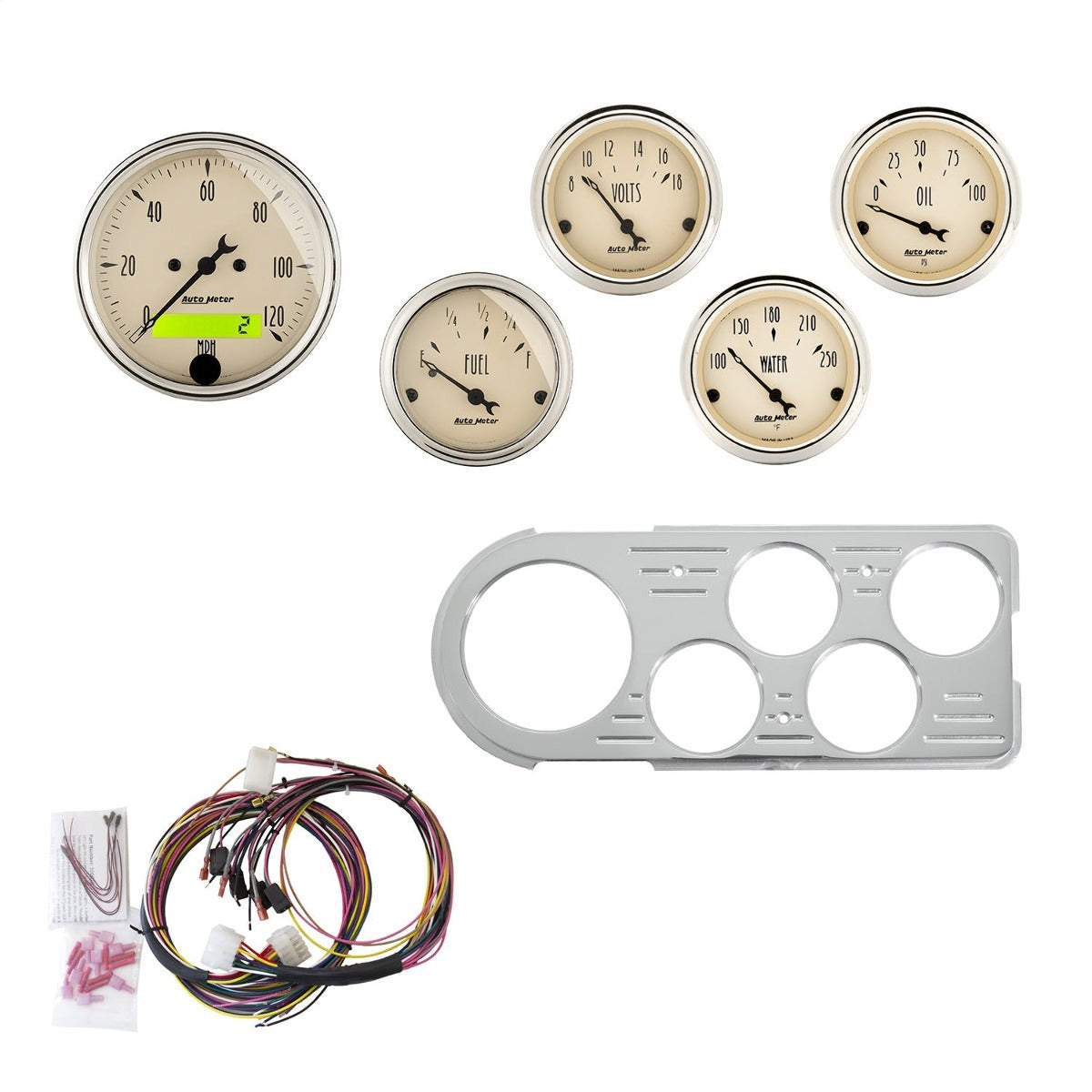 AutoMeter Products 7046-AB 5 Gauge Direct-Fit Dash Kit, Antique Beige