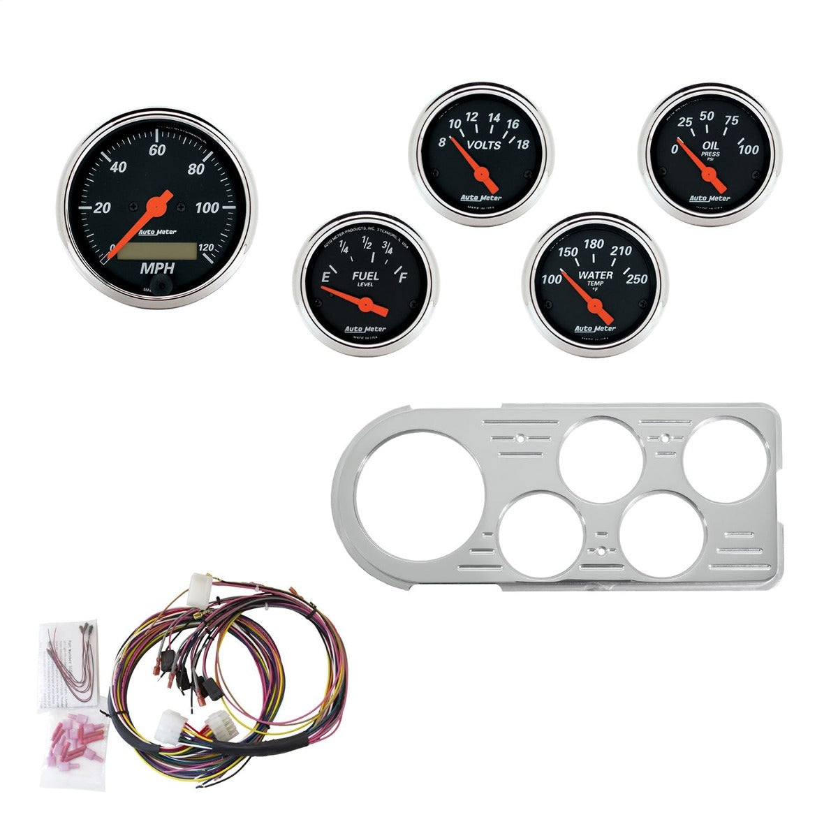AutoMeter Products 7046-DB 5 Gauge Direct-Fit Dash Kit, Designer Black