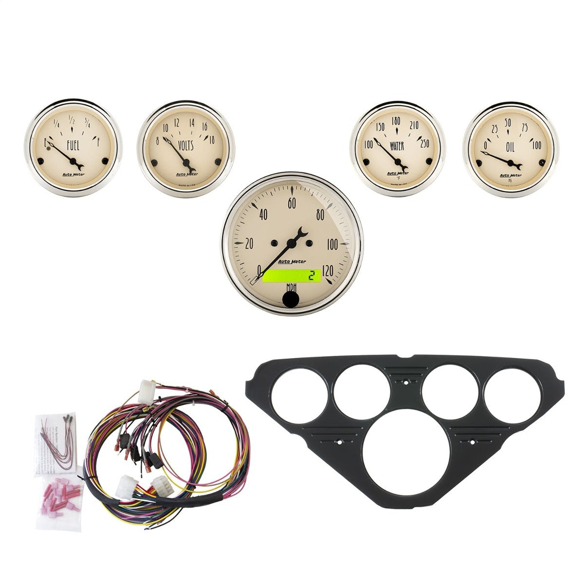 AutoMeter Products 7049-AB 5 Gauge Direct-Fit Dash Kit, Antique Beige
