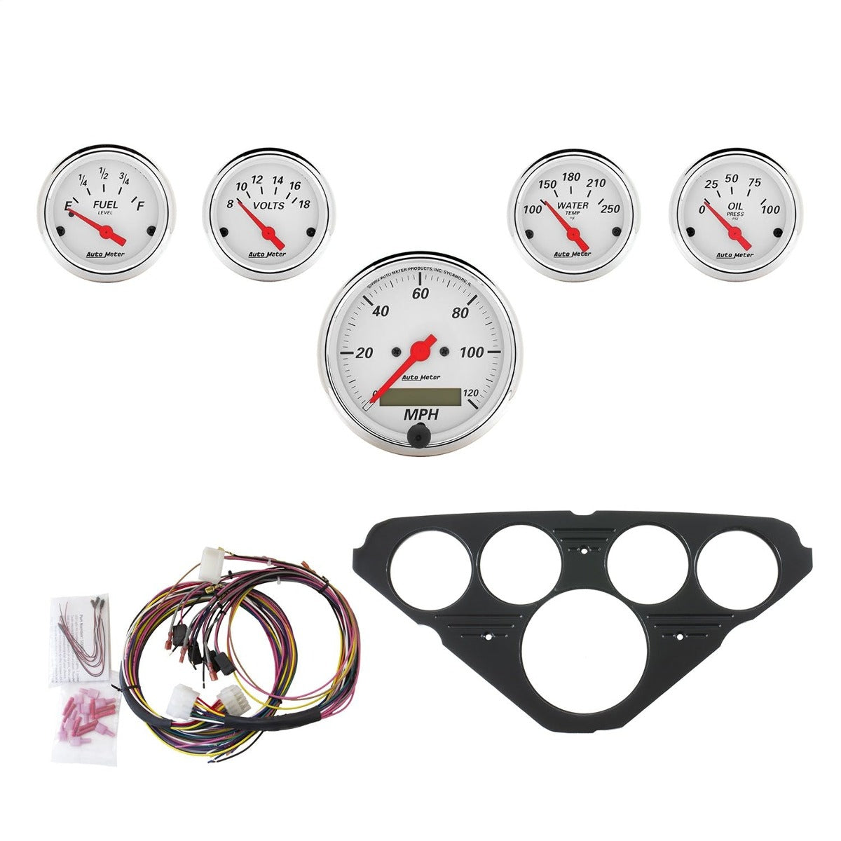 AutoMeter Products 7049-AW 5 Gauge Direct-Fit Dash Kit, Arctic White
