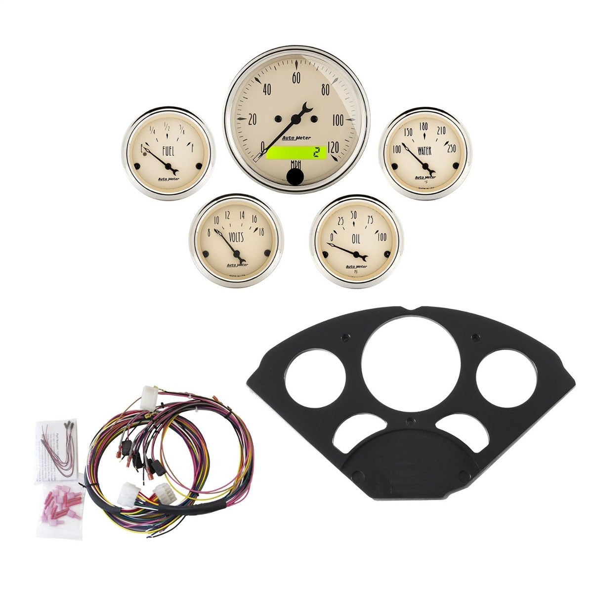 AutoMeter Products 7055-AB 5 Gauge Direct-Fit Dash Kit, Antique Beige