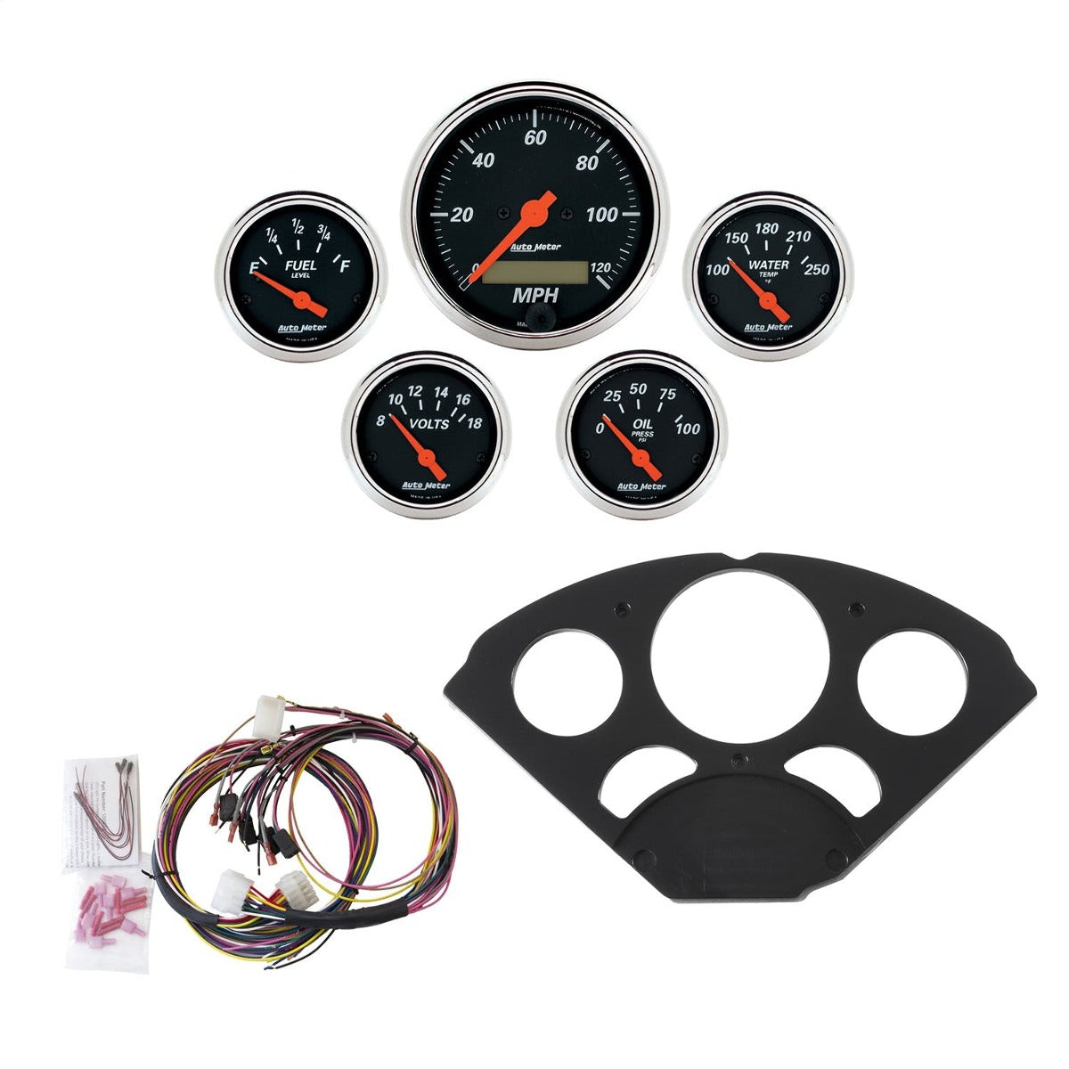 AutoMeter Products 7055-DB 5 Gauge Direct-Fit Dash Kit, Designer Black