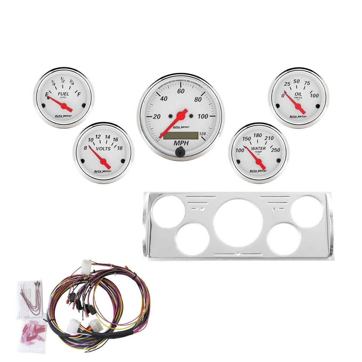 AutoMeter Products 7057-AW 5 Gauge Direct-Fit Dash Kit, Arctic White