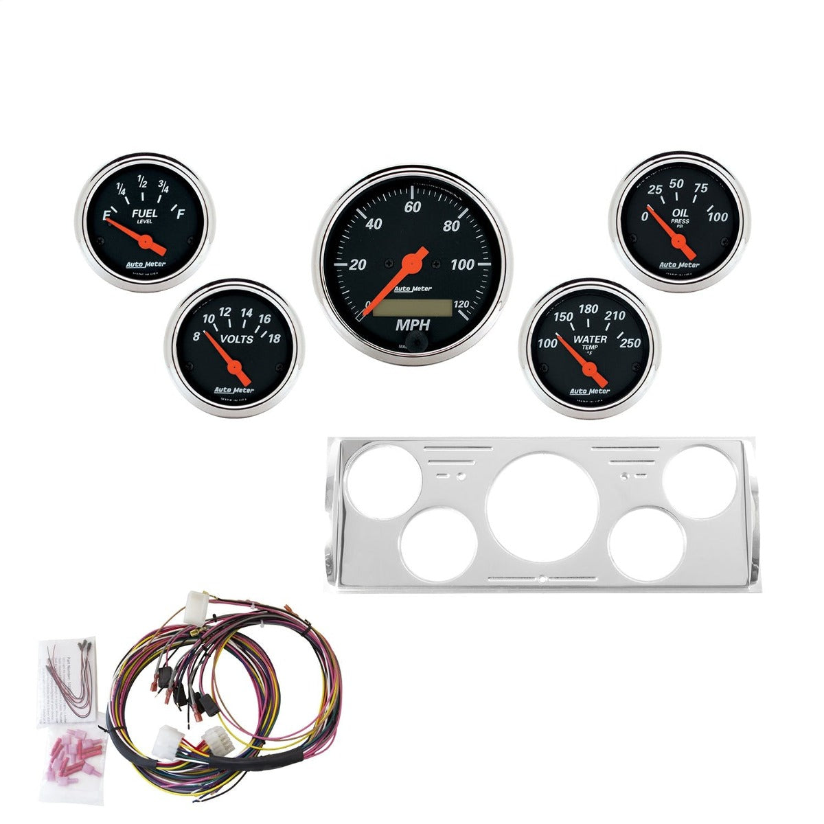 AutoMeter Products 7057-DB 5 Gauge Direct-Fit Dash Kit, Designer Black