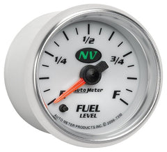 AutoMeter Products 7310 Electric Programmable Fuel Level Gauge 2 1/16in. 0 Ohms Empty 280 Ohms Full 7
