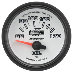 AutoMeter Products 7548-M GAUGE; OIL TEMP; 2 1/16in.; 60-170? F; ELECTRIC; PHANTOM II