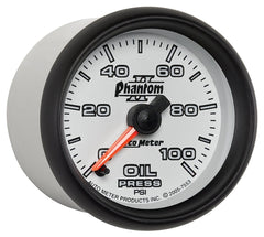 AutoMeter Products 7553 Gauge; Oil Pressure; 2 1/16in.; 100psi; Digital Stepper Motor; Phantom II