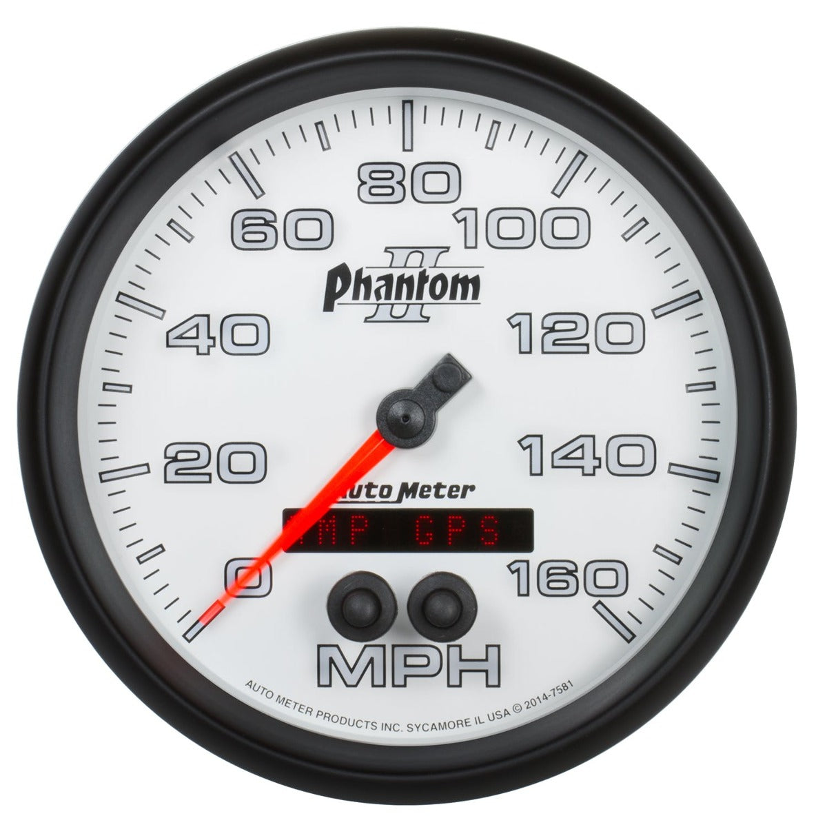 AutoMeter Products 7581 Phantom II Speedometer Gauge, 5, 140mph, GPS