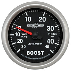 AutoMeter Products 7608 2-5/8in Boost-Vac, 30 IN. HG/45 PSI, Mech