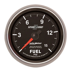 AutoMeter Products 7611 2-5/8in Fuel Press, 0-15 PSI, No Tubing, Mech