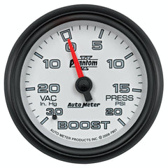 AutoMeter Products 7801 2-5/8in Boost-Vac, 30 IN. HG/20 PSI, Mech, PHII