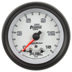 AutoMeter Products 7861 Gauge; Fuel Press; 2 1/16in.; 15psi; Stepper Motor w/Peak/Warn; Phantom II