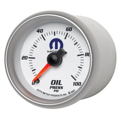 AutoMeter Products 880028 Gauge; Oil Pressure; 2 1/16in.; 100psi; Mechanical; White; Mopar