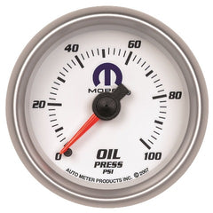 AutoMeter Products 880028 Gauge; Oil Pressure; 2 1/16in.; 100psi; Mechanical; White; Mopar
