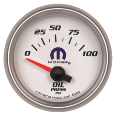 AutoMeter Products 880029 Mopar Electric Oil Pressure Gauge 2 1/16in. 0-100 psi Short Sweep