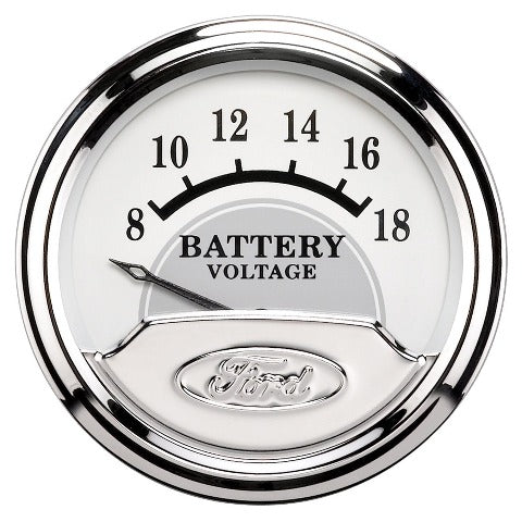 AutoMeter Products 880354 Ford Racing Series Electric Voltmeter Gauge 2 in. 8 - 18 Volts Short Sweep