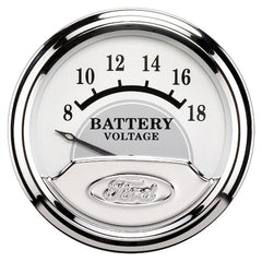 AutoMeter Products 880354 Ford Racing Series Electric Voltmeter Gauge 2 in. 8 - 18 Volts Short Sweep