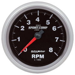 AutoMeter Products 880829 Sport- Comp II Tachometer Gauge, 3 3/8, 8K RPM, SPN 190