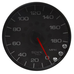 AutoMeter Products P23032 Spek Pro Speedometer Gauge, Electric Programmable Black/Black 5, 180 MPH