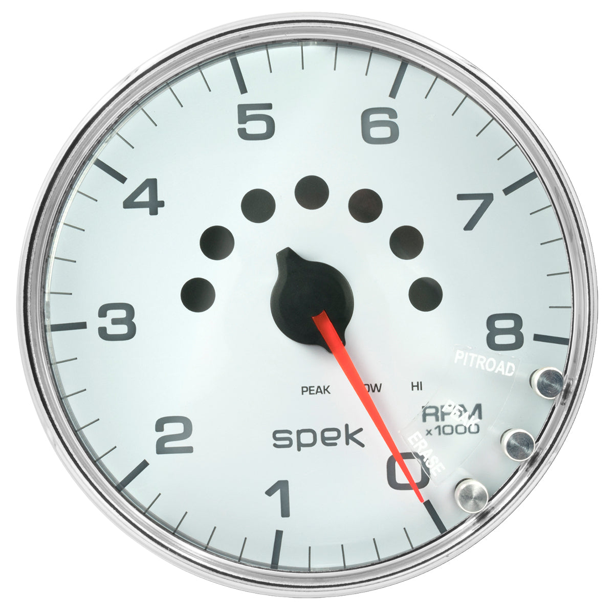 AutoMeter Products 5 in. IN-DASH TACHOMETER, 0-8,000 RPM, SPEK-PRO, WHITE/CHROME PN. P23811
