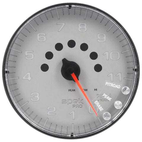 AutoMeter Products 5 in. IN-DASH TACHOMETER, 0-11,000 RPM, SPEK-PRO, SILVER/BLACK PN. P239228