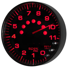 AutoMeter Products P239328 Spek Pro 5in In-Dash Tachometer 0- 11,000 RPM Black Dial, Black Bezel