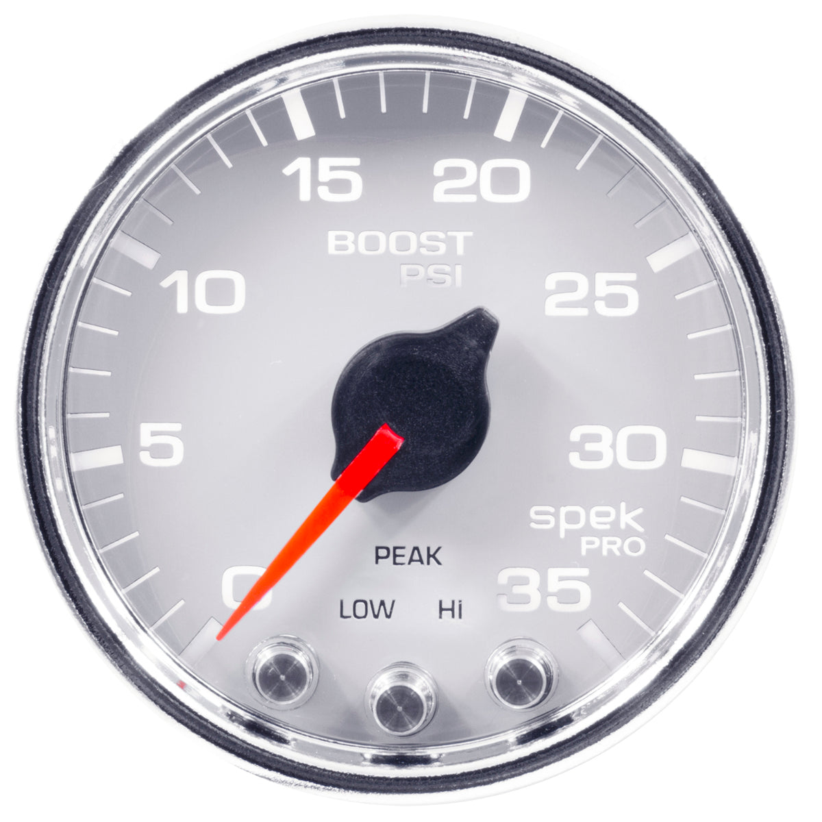 AutoMeter Products 2-1/16 in. BOOST, 0-35 PSI, SPEK-PRO, WHITE/CHROME PN. P30311