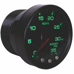 AutoMeter Products P30352 Boost Gauge, 2 1/16, 35PSI, Stepper Motor Black Smoke/Black