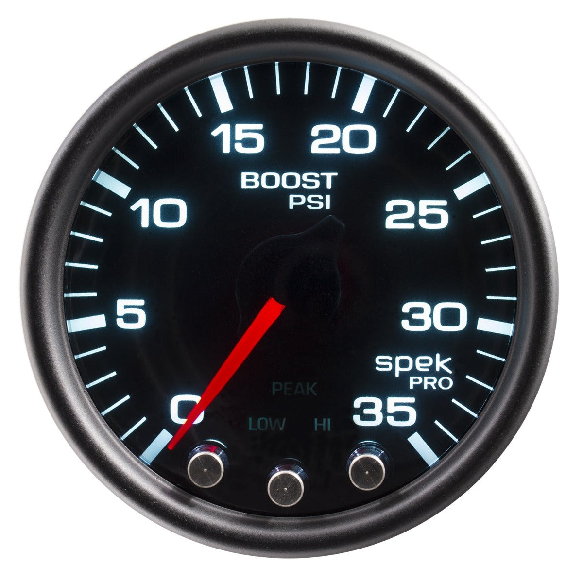 AutoMeter Products P30352 Boost Gauge, 2 1/16, 35PSI, Stepper Motor Black Smoke/Black