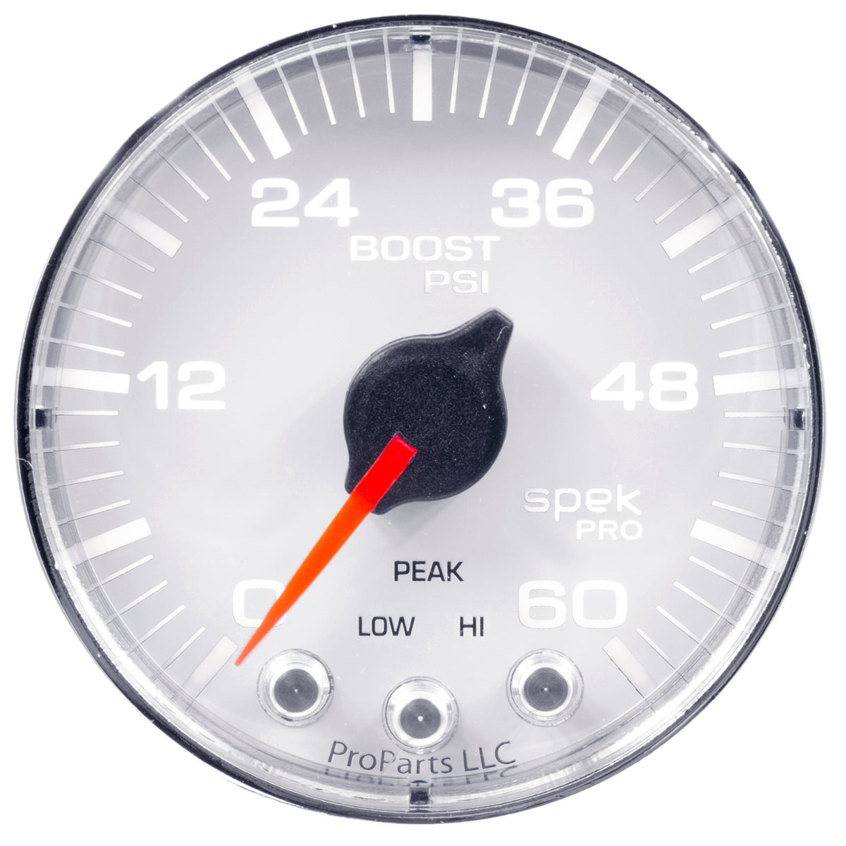 AutoMeter Products 2-1/16 in. BOOST, 0-60 PSI, SPEK-PRO, WHITE/CHROME PN. P304118