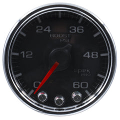AutoMeter Products P30431 Boost Gauge, 2 1/16, 60PSI, Stepper Motor Black/Chrome