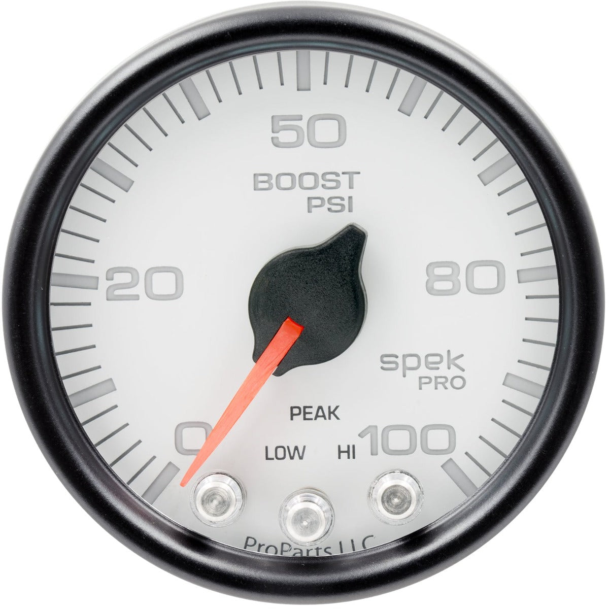 AutoMeter Products P30512 Boost Gauge, 2 1/16, 100PSI, Stepper Motor White/Black