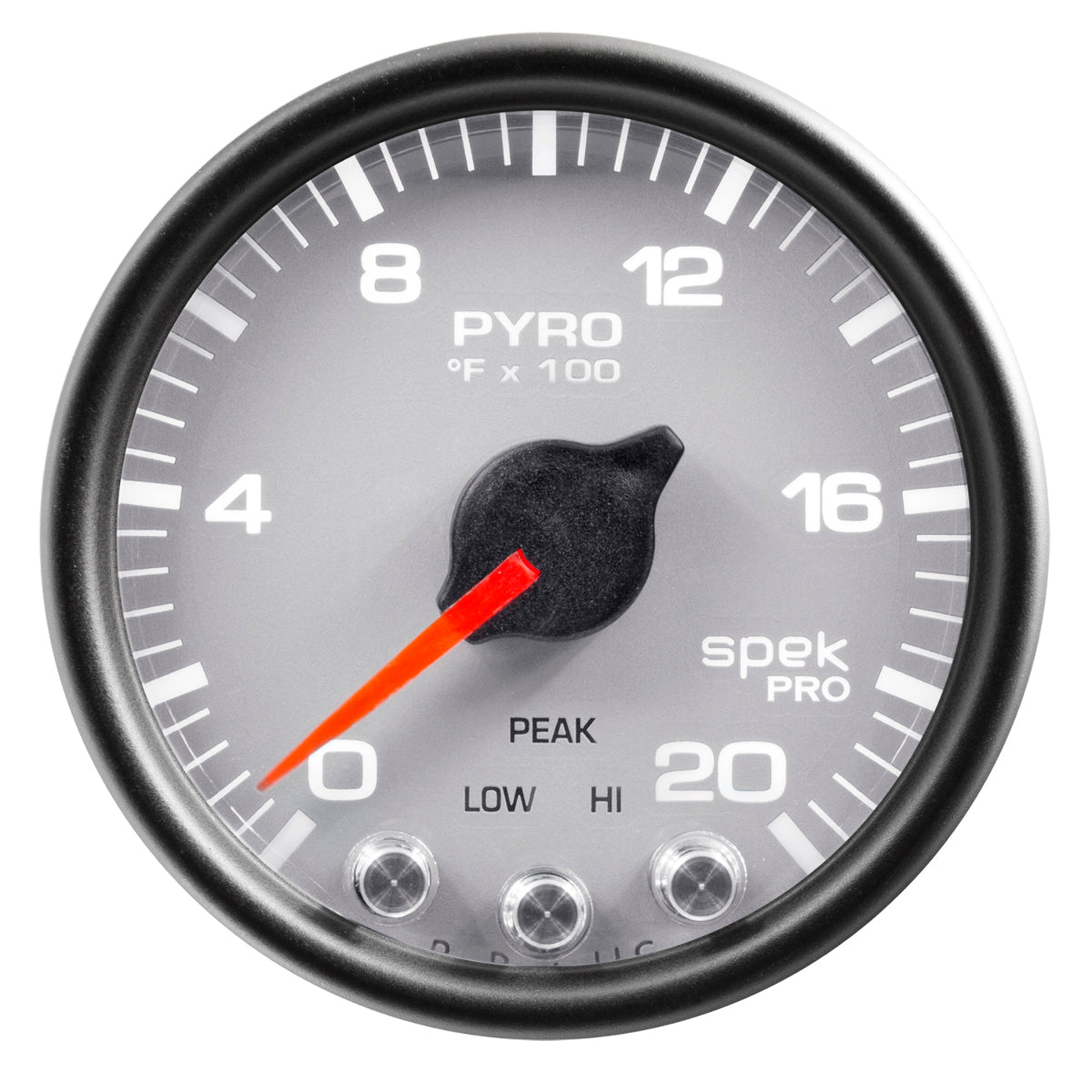 AutoMeter Products 2-1/16 in. PYROMETER, 0-2000 Fahrenheit, SPEK-PRO, SILVER/BLACK PN. P31022