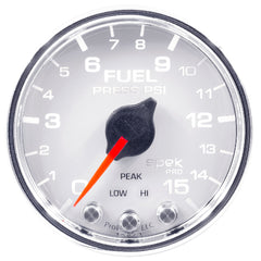 AutoMeter Products 2-1/16 in. FUEL PRESSURE, 0-15 PSI, SPEK-PRO, WHITE/CHROME PN. P31511