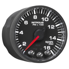 AutoMeter Products P320328 Gauge; Nitrous Press; 2 1/16in.; 1600psi; Stepper Motor w/Peak/Warn; Blk/Blk; Sp
