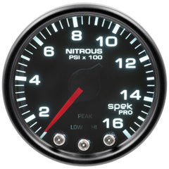 AutoMeter Products P32052 Gauge; Nitrous Press; 2 1/16in.; 1600psi; Stepper Motor w/Peak/Warn; Blk/Smoke/B