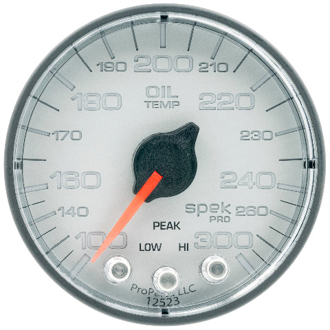 AutoMeter Products 2-1/16 in. OIL TEMPERATURE, 100-300 Fahrenheit, SPEK-PRO, SILVER/BLACK PN. P322228