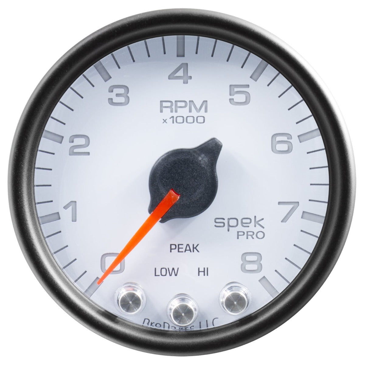 AutoMeter Products P33412 Tach 2in. 8k RPM w Shift Light/Pk Mem Wht/Blk Spek
