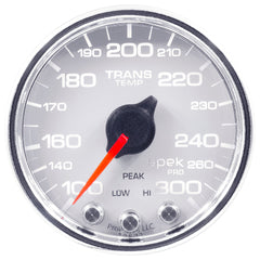 AutoMeter Products 2-1/16 in. TRANSMISSION TEMPERATURE, 100-300 Fahrenheit, SPEK-PRO, WHITE/CHROME PN. P34211
