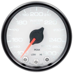 AutoMeter Products P34612 WTmp; 2in.; 300? F; Stepper Motor w/Peak/Warn; Wht/Blk; Spek