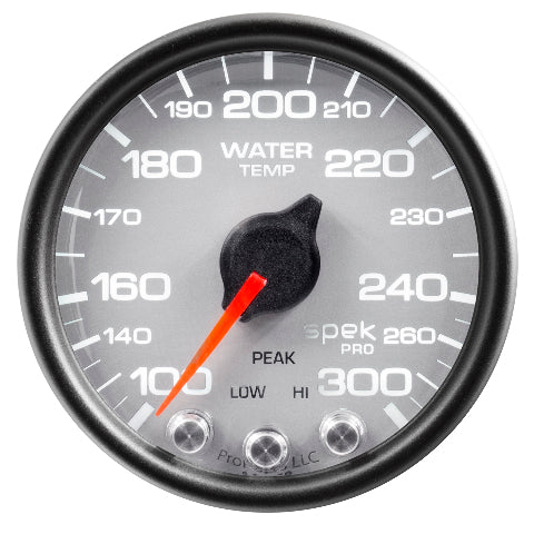 AutoMeter Products 2-1/16 in. WATER TEMPERATURE, 100-300 Fahrenheit, SPEK-PRO, SILVER/BLACK PN. P34622