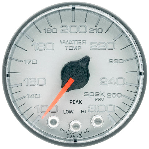 AutoMeter Products 2-1/16 in. WATER TEMPERATURE, 100-300 Fahrenheit, SPEK-PRO, SILVER/BLACK PN. P346228