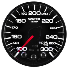 AutoMeter Products P346328 WTmp; 2in.; 300? F; DSM w/Pk/Wrn; Blk/Blk; Spek