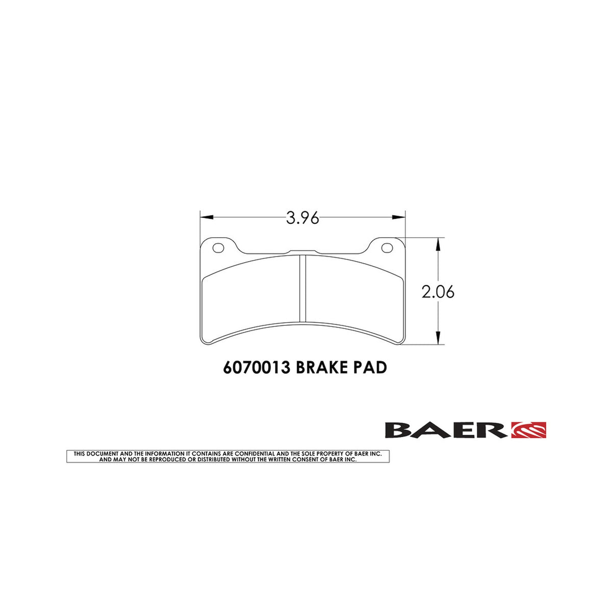 Baer Brake Systems Disc Brake Pad Set PN. 6070013